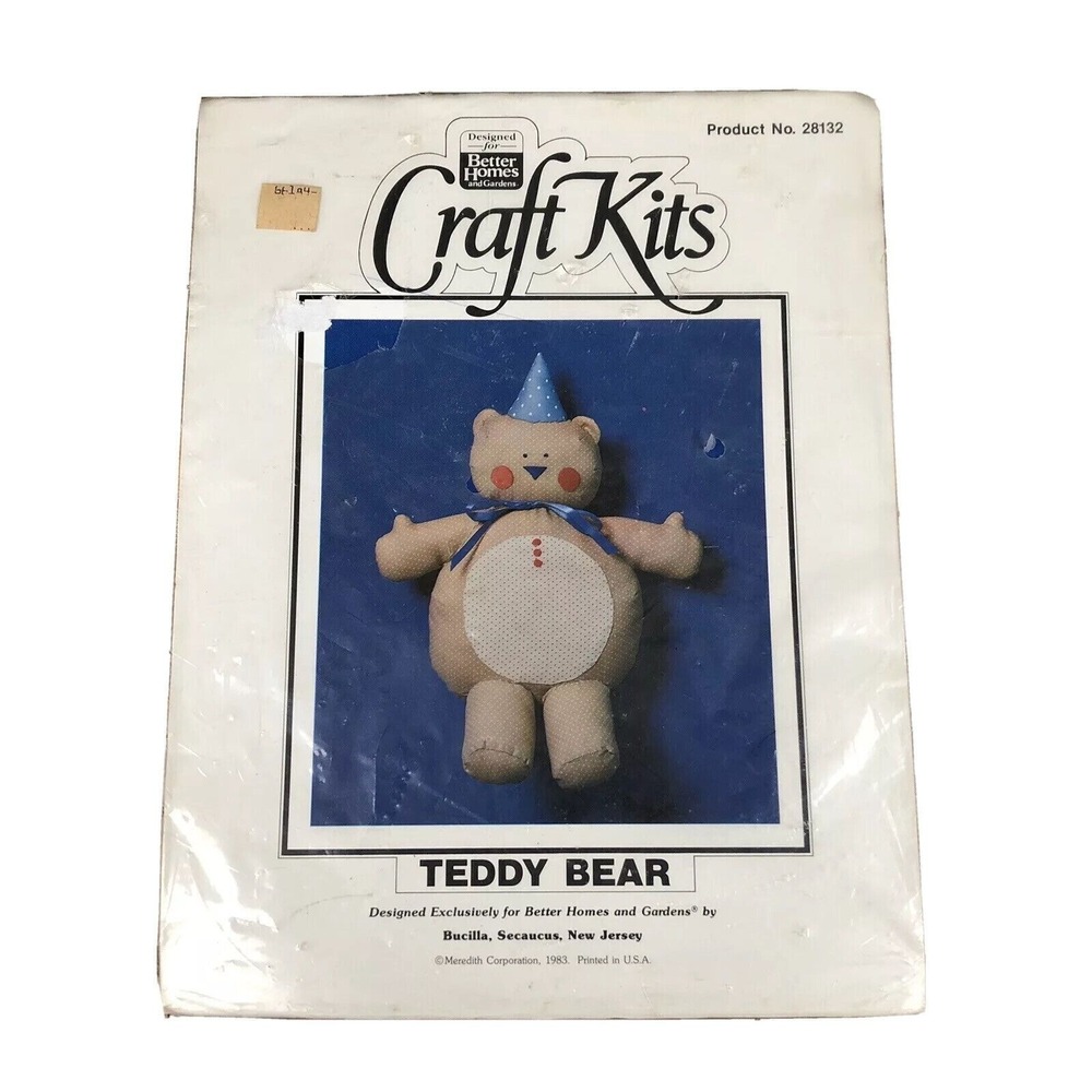 BETTER HOMES AND GARDEN CRAFT KIT TEDDY BEAR BIRTHDAY HAT By BUCILLA #28132‎